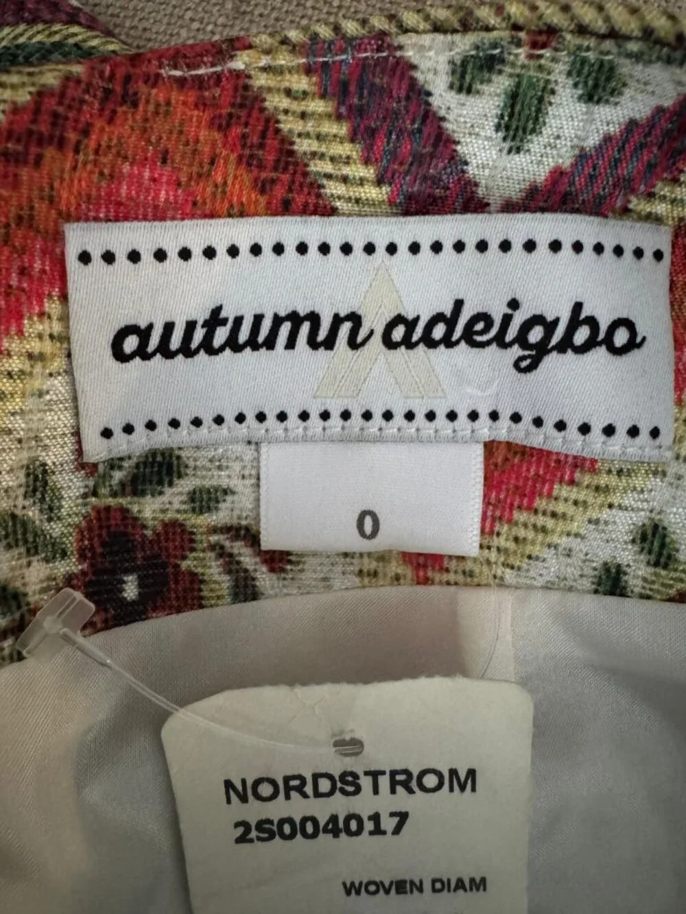 Autumn Adeigbo Soraya Woven Diamond Designer Skirt Size 0